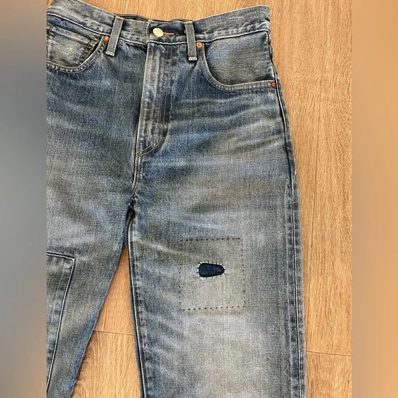 Women's LEVI'S BLUE TAB Barrel Patch & Repair Jeans Sz 25 $295 ~ Made in Japan - Picture 6 of 8